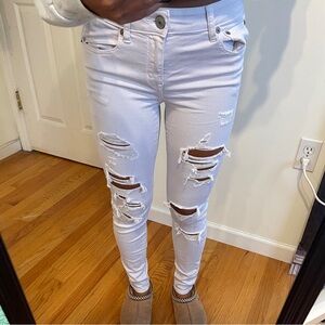 AE American Eagle purple ripped skinny Jeans NWT size 4 Standard